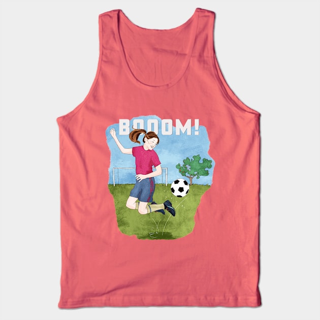 Booom! Girl playing soccer Tank Top by SW10 - Soccer Art